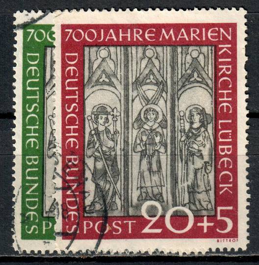 WEST GERMANY 1951 700th Anniversary of Saint Mary's Church. Set of 2. - 73557 - VFU