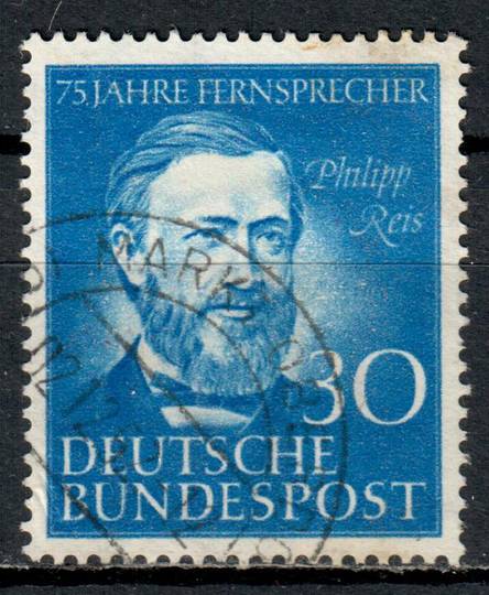 WEST GERMANY 1952 75th Anniversary of the German Telephone Service 30pf Blue. - 73559 - FU