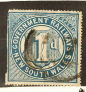 NEW SOUTH WALES 1916 Government Railways Parcel Post 1d Blue. - 73631 - Used