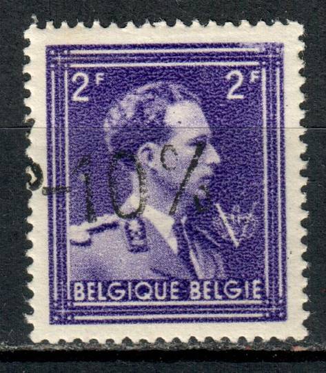 BELGIUM 1946 Surcharge -10% Handstamp on 2fr Violet. (SG 1085). Refer note after SG 1173. This is a real 'primative' surcharge.