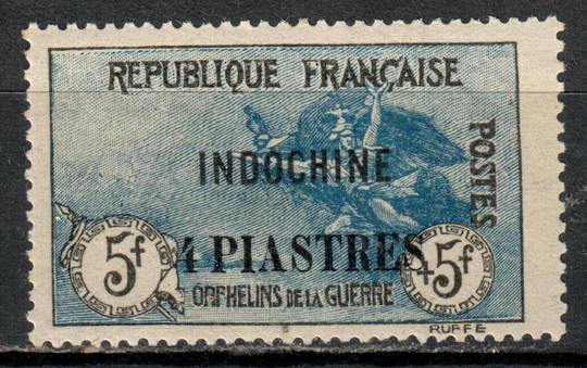 INDO-CHINA 1918 War Orphans Fund 4 piastres on 5 fr Blue and Black. Very lightly hinged. - 73709 - LHM