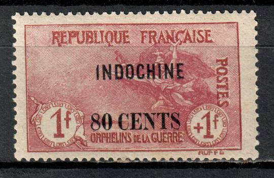 INDO-CHINA 1918 War Orphans Fund 80 cents on 1 fr Carmine. Very lightly hinged. - 73710 - LHM