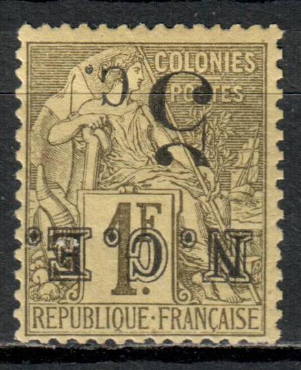 NEW CALEDONIA 1886 Definitive Surcharge 5 on 1fr Olive-Green on toned. Surcharge inverted. - 73717 - Mint