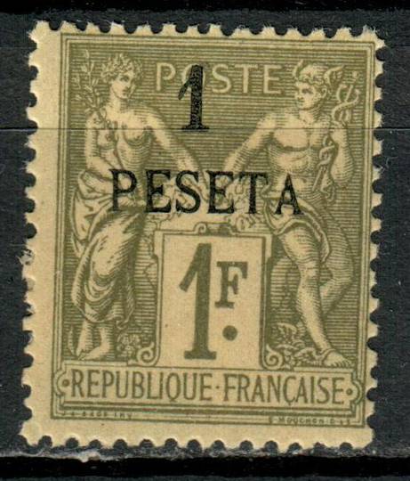 FRENCH Post Offices in MOROCCO 1891 Definitive 1p on 1fr Olive-Green. - 73726 - MNG