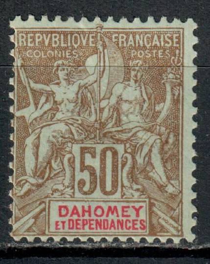 DAHOMEY 1899 Definitive 50c Brown and Carmine on azure. - 73742 - LHM