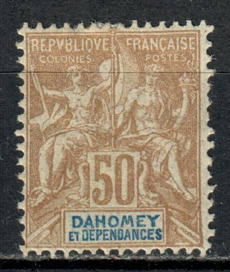 DAHOMEY 1899 Definitive 50c Brown and Blue on azure. - 73743 - LHM