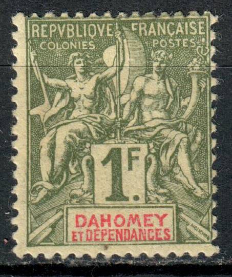 DAHOMEY 1899 Definitive 1fr Olive-Green. Light hinge remains. - 73745 - Mint