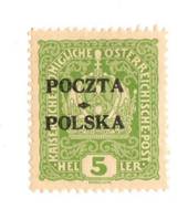 POLAND 1919 Definitive 5b Yellow-Green. - 73766 - LHM