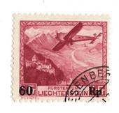LIECHENSTEIN 1935 Air Surcharge 50r on 1f Claret. - 73789 - VFU