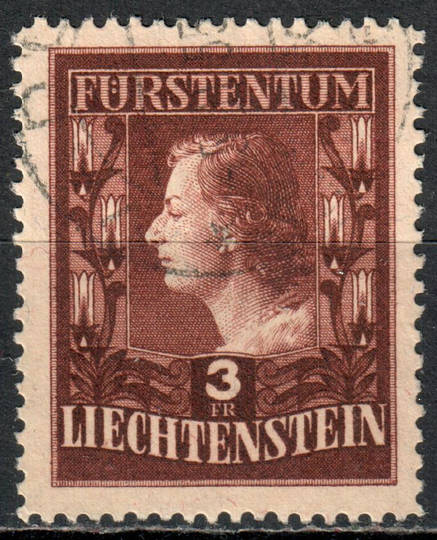 LIECHENSTEIN 1951 Definitive 3fr Lake-Brown. Perf 12½x12. - 73791 - VFU