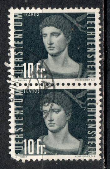 LIECHENSTEIN 1948 Pioneers of Flight 10fr Black. (Pair but one damaged). - 73793 - VFU