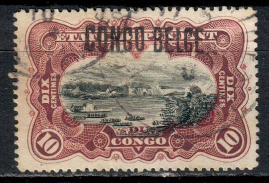 BELGIAN CONGO 1909 Definitive  10c Black and Carmine. ( Described by vendor as SG 37A). - 7382 - Used