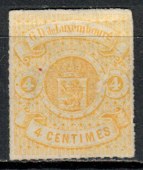 LUXEMBOURG 1865 Definitive 4c Yellow. Two margins with perfect roulettes. - 73884 - MNG