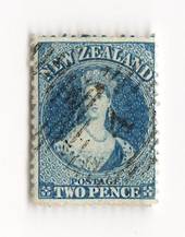 NEW ZEALAND 1862 Full Face Queen 2d Blue. Perforated. Light cancel that partly obscures the face. An excellent copy. - 74010 - F