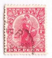 NEW ZEALAND 1909 1d Dominion with the Globe Flaw Plate 12 Row 5/24. On Cowan thick chaly paper. CP J6a. - 74022 - FU