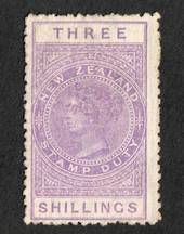 NEW ZEALAND 1882 Victoria 1st Long Type Fiscal 3/- Purple with flaw above eye. - 74024 - MNG