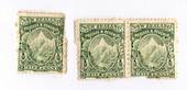 NEW ZEALAND 1898 Pictorial ½d Mt Cook Green Mixed Perfs. Pair and single that has become separarted. Light toning. - 74039 - Min