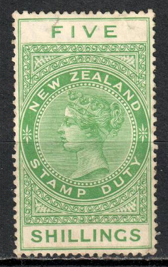 NEW ZEALAND 1882 Long Type 5/- Green. - 74045 - LHM