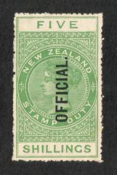 NEW ZEALAND 1882 Long Type Postal Fiscal 5/- Green. Very nice copy. - 74070 - LHM