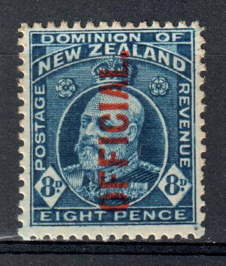 NEW ZEALAND 1909 Edward 7th Official 8d Blue. - 74106 - UHM
