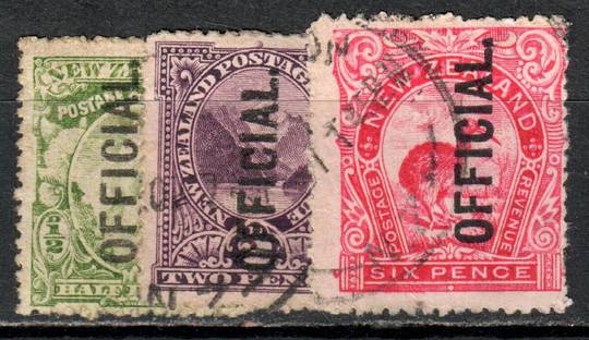NEW ZEALAND 1900 Pictorial Officials. Set of 3. - 74108 - FU