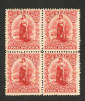 NEW ZEALAND 1901 1d Universal. Block of 4. Perf 16. - 74123 - UHM