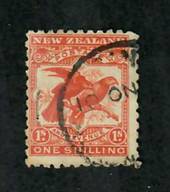 NEW ZEALAND 1898 Pictorial 1/- Kaka. First Local Print. Perf 11. No Watermark. Postmark Date 11/1901. - 74136 - Used