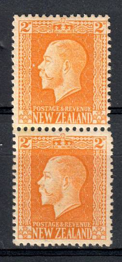 NEW ZEALAND 1915 Geo 5th Definitive 2d Yellow. Recess print. Two perf pair. - 74173 - LHM