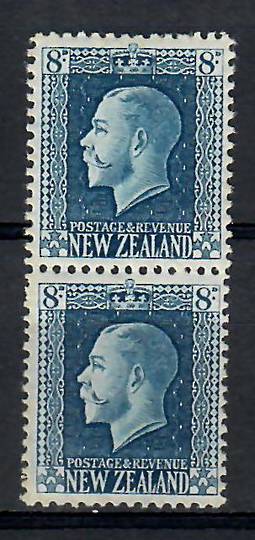 NEW ZEALAND 1915 Geo 5th Definitive 8d Indigo-Blue. Recess print. Two perf pair. - 74174 - UHM