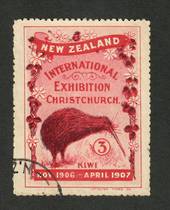 NEW ZEALAND 1906 Christchurch Exhibition Label #3 Kiwi. Postmark. Probably CTO. - 74181 - Cinderellas