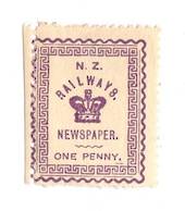 NEW ZEALAND 1890 Railways Newspapers 1d Violet. Hinge remains. - 74185 - Mint