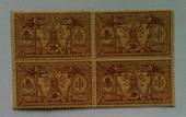 NOUVELLES HEBRIDES 1913 Definitive 30c Brown on yellow. Block of 4. - 74216 - Mint