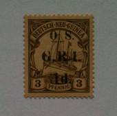 NEW GUINEA 1915 Official 1d on 3pf Brown. Superb copy with the smallest evidence of hinging. Flaw damaged G. - 74217 - LHM