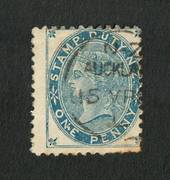 NEW ZEALAND 1882 Victoria 1st Postal Fiscal 1d Blue. Fine A class cancel. Postally used