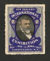 NEW ZEALAND 1906 Christchurch Exhibition Label #7 Prime Minister R J Seddon. - 74304 - Cinderellas