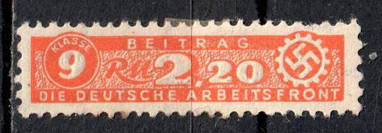 GERMANY Small Orange Cinderella. Beitrag Die Deutsche Arbeitsfront. Nazi Cross. Hinge remains. - 74323 - Mint