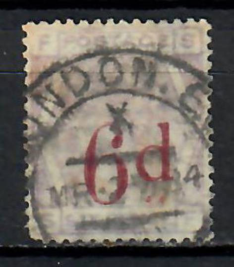 GREAT BRITAIN 1880 6d on 6d Lilac. Slanting dots variety. Blunt corner. - 74403 - Used