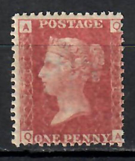 GREAT BRITAIN 1858 1d Red. Plate 106. Letters AQQA. Centered south east. Gum poor therefore MNG. - 74432 - MNG