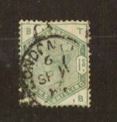 GREAT BRITAIN 1883 Victoria 1st Definitive 1/- Dull Green. Postmark at best is "okay". - 74462 - Used