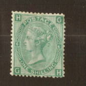GREAT BRITAIN 1867 Victoria 1st Definitive 1/- Green. Watermark Spray of Rose. Plate 6. - 74468 - Mint