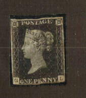 GREAT BRITAIN 1840 1d Black. Small faults but still four margins just touching. - 74474 - MNG