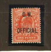 GREAT BRITAIN 1902 Edward 7th Office of Works 1d Scarlet. Fine copy. - 74482 - LHM