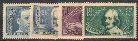 FRANCE 1936 Unemployed Intellectuals' Relief Fund. Set of 4. - 74509 - Mint