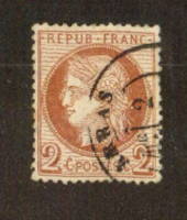 FRANCE 1871 Definitive Grands Chiffres dans les angles inferieurs 2c Rouge-Brun. Yvert (1996 edn) 51. - 74518 - VFU