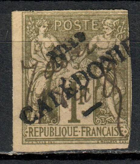 NEW CALEDONIA 1892 Definitive Surcharge Handstamped at Noumea 1fr Olive-Green. Godd margins except top right. - 74521 - FU