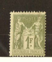 FRANCE 1876 Definitive 1fr Olive-Green. - 74537 - LHM