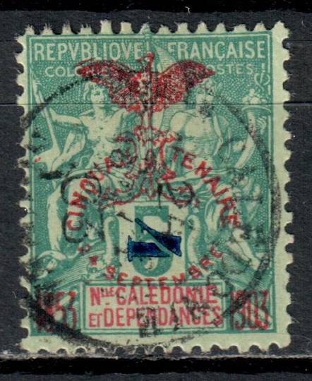 NEW CALEDONIA 1903 50th Anniversary of the French Annexation further surcharged with value in figures (sideways) 4 on 5c Bright
