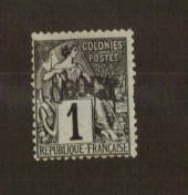 OBOCK 1892 Definitive 1c Black on azure. The first surcharge. - 74557 - MNG