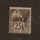 OBOCK 1892 Definitive 25c Black on rose. The first surcharge. Excellent item. - 74560 - Mint