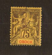 OBOCK 1892 Definitive Tablet 75c Brown on yellow. Light hinge remains. - 74566 - Mint